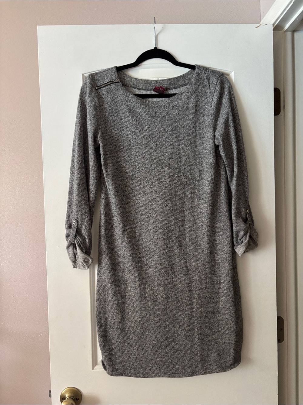 Merona Heather Gray Long Sleeve Shift Dress